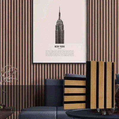 Grille Style Fluted Soundproof Polyester Fiber Wall Panelling for Noise Reduction