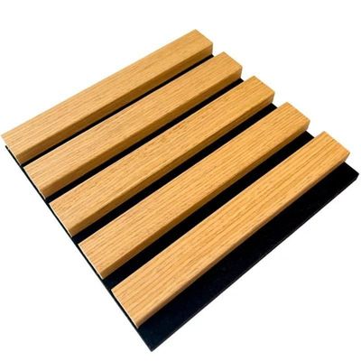 Anti Sound Absorption Modern Wood Slat Polyester Fiber Wall Panel for Acoustic Proofing